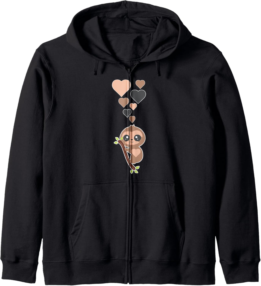 Nettes Faultier mit Herzen Kapuzenjacke