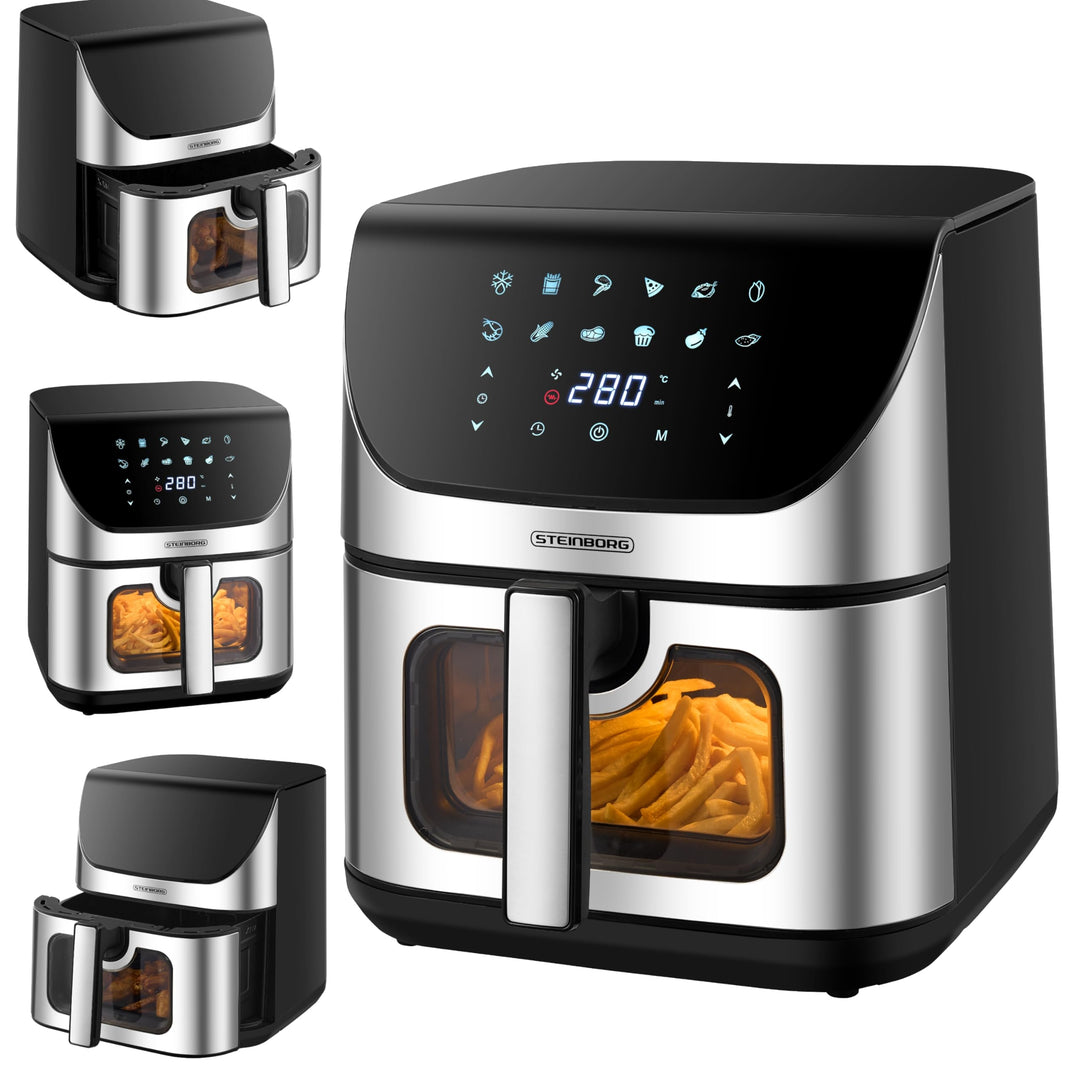 Heissluftfritteuse | 8 Liter | Heissluftfritteuse | 4 in 1 Mini Backofen | Fritteuse | Dörrautomat |