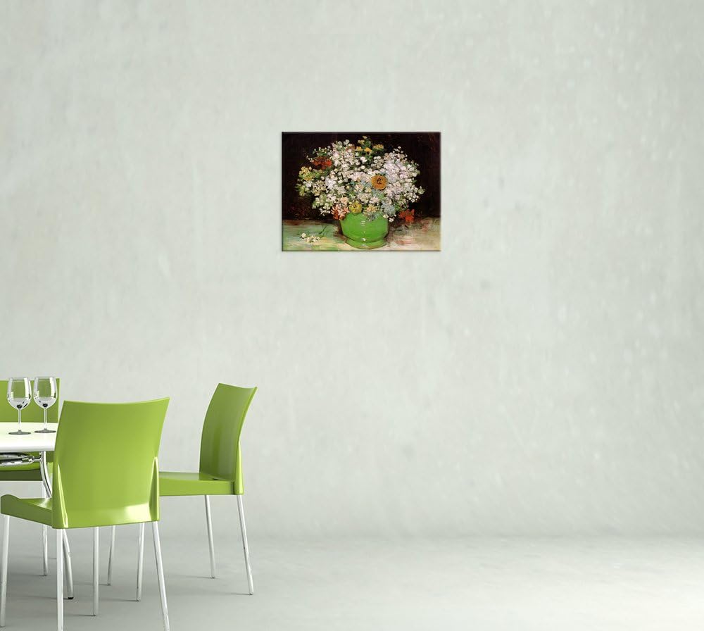 Bilderdepot24 Bild auf Leinwand | Vincent van Gogh Vase mit Zinnias und anderen Blumen in 60x50 cm a