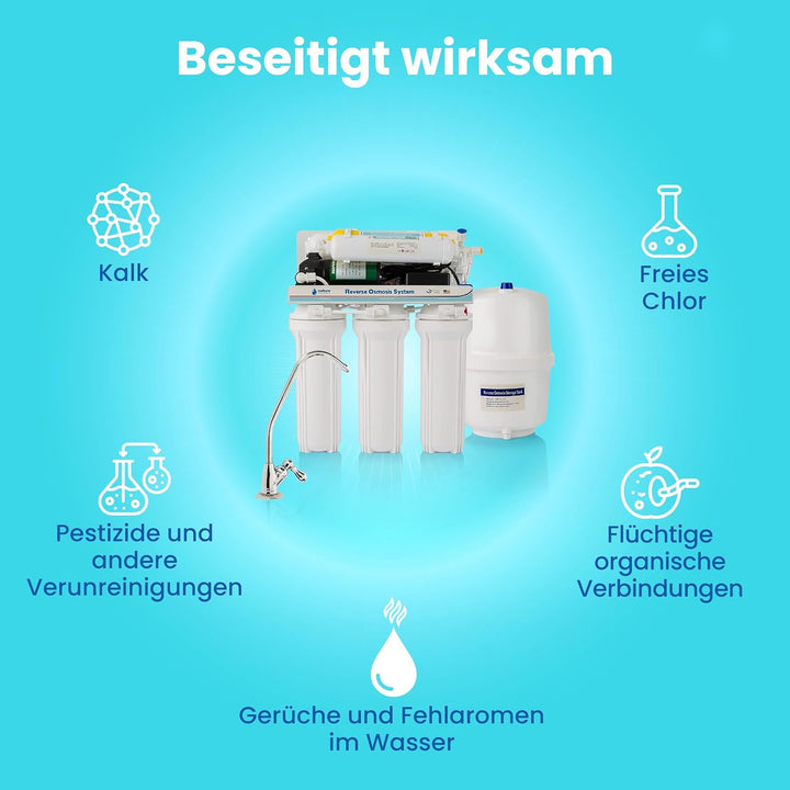 Naturewater Professionals Umkehrosmose für den Hausgebrauch, 5 Stufen, mit Pumpe