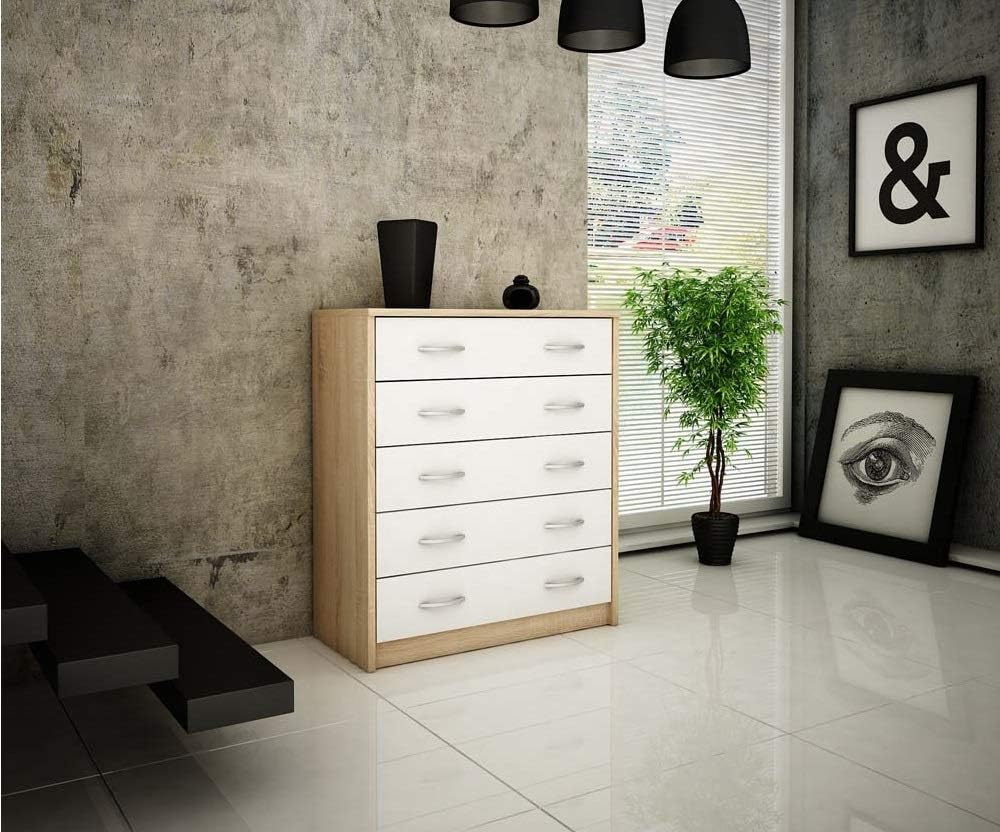 MATKAM Schuhschrank 5S in moderner Optik, B 74 x H 85 x T 35 cm, laminierte Möbelplatte 16 mm, mit R
