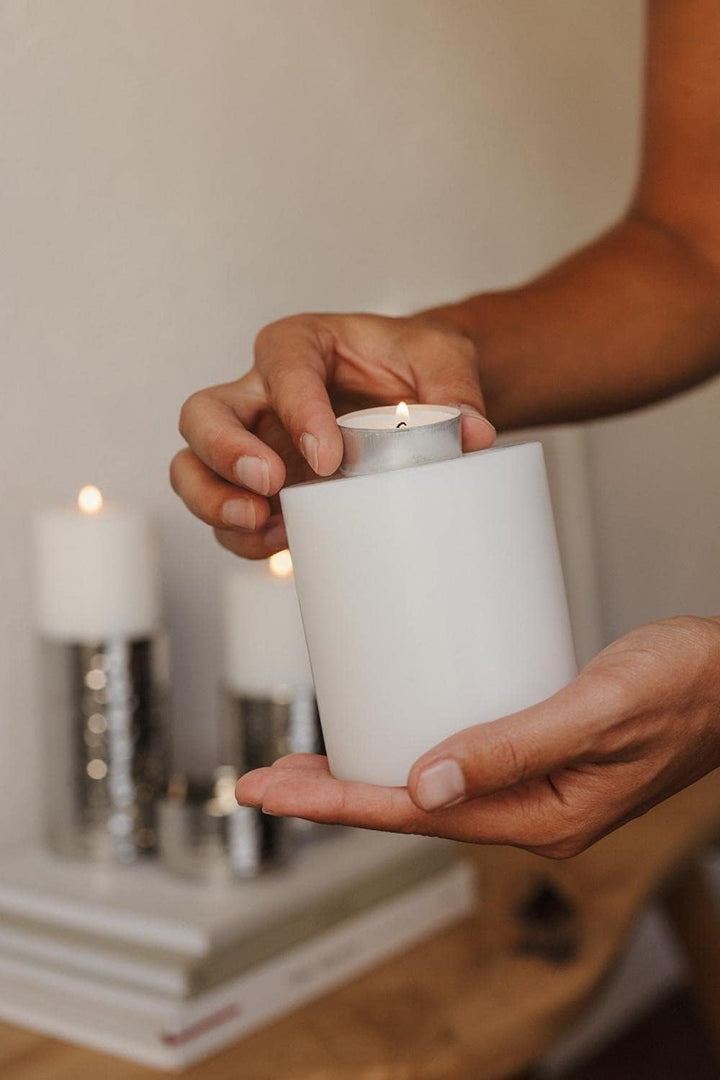 EDZARD Teelichthalter Teelichtkerze Dauerkerze Cornelius, Höhe 12 cm, Durchmesser 10 cm, geeignet fü