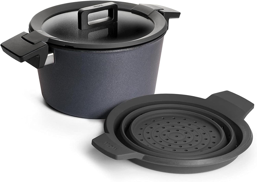 Woll Gusstopf inklusiv Deckel, Aluguss, grau, 24 cm, 2-Einheiten