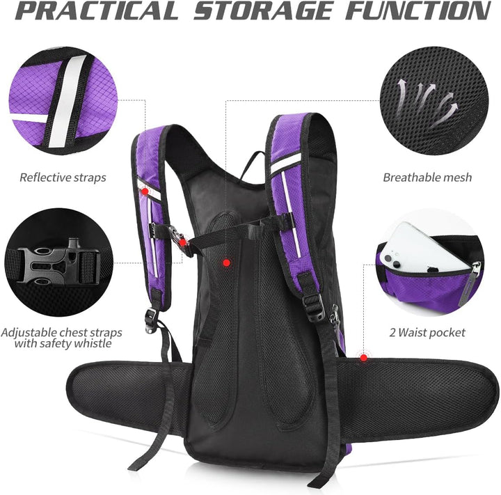 Trinkrucksack mit Trinkblase 3L BPA-Frei, Wasserdichter Outdoor-Rucksack, Rucksack mit Trinksystem,