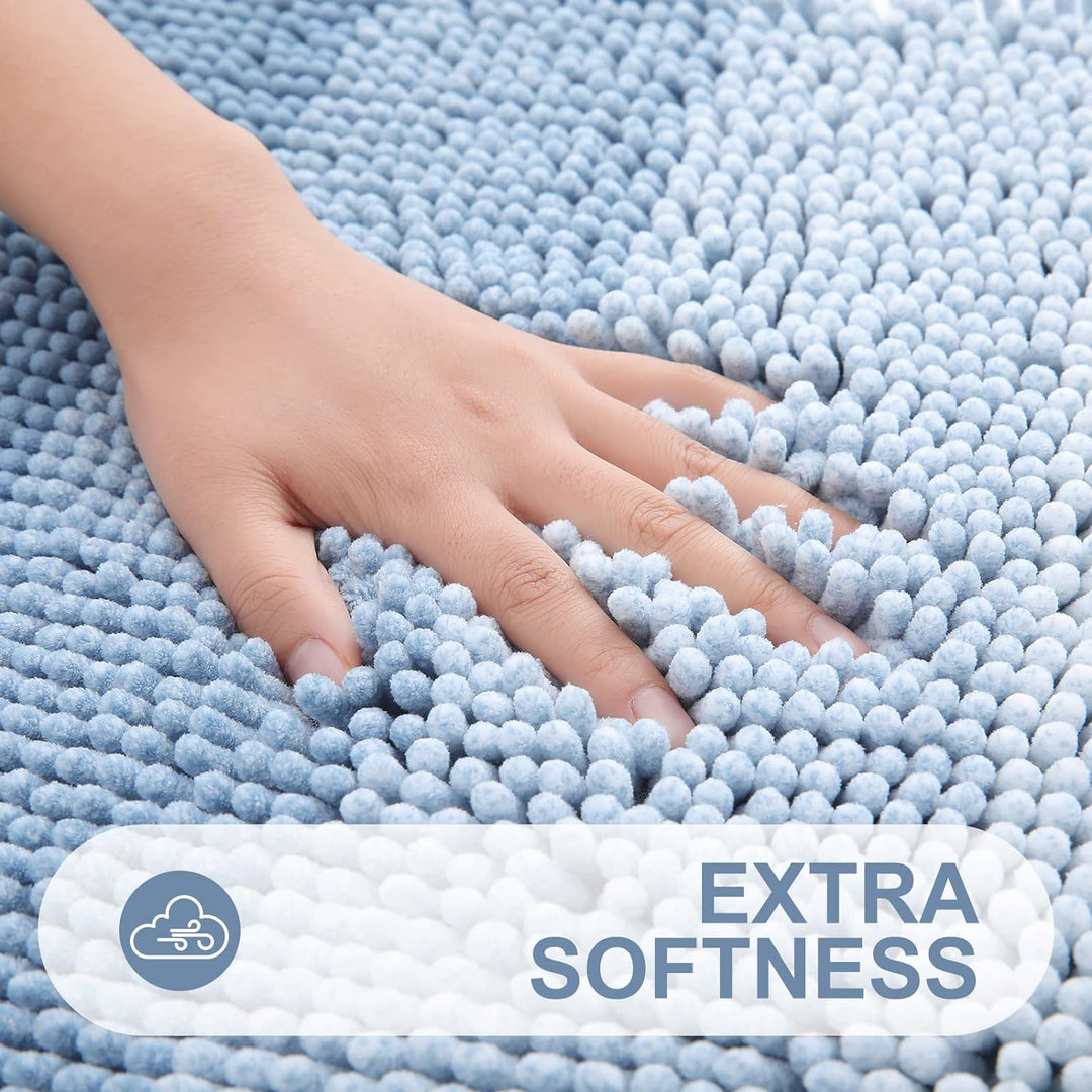 Homaxy Chenille Badezimmerteppich rutschfeste Hochflor Badematte Waschbar Badteppich Weich Badvorleg