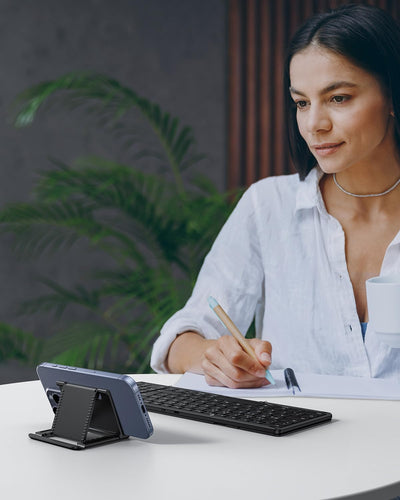 OMOTON Faltbare Tastatur,Bluetooth Tastatur in Voller Grösse mit Ziffernblock, Multi-Device und Wied