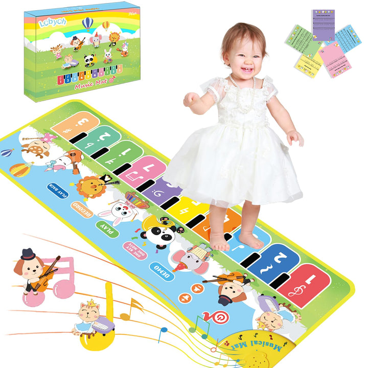 Baby Musikmatte Klaviermatte mit 8 Musikinstrumente, Keyboard Kinder Tanzmatte, Spielzeug Geschenk f