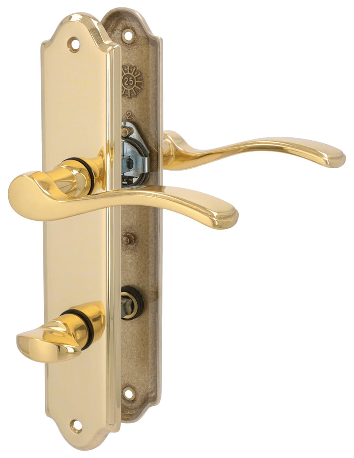 Alpertec 32760083 Lori-LS Messing poliert für Badtüren WC Drückergarnitur Türdrücker Türbeschläge Ne