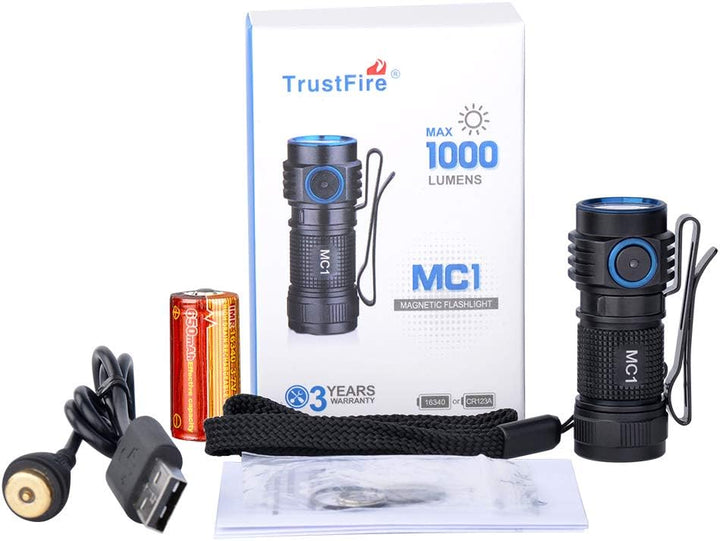 TrustFire MC1 Led Taschenlampe 1000 Lumen Taschenlampe Led Aufladbar 4 Modi EDC Taschenlampe mit Cli