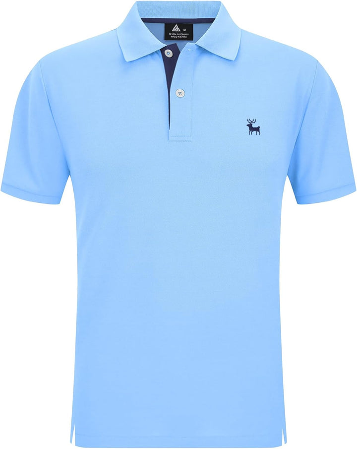 JACKETOWN Polo Shirts Herren Kurzarm Golf Poloshirt Schnelltrocknend Casual Sport Shirt Outdoor Atmu