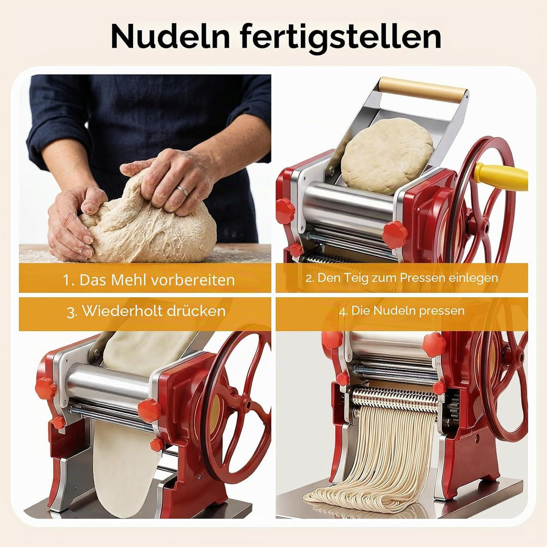 Nudelmaschine aus Edelstahl, Manueller Nudelscheider, Mehrzweck-Nudelmaschine, Austauschbare Klingen