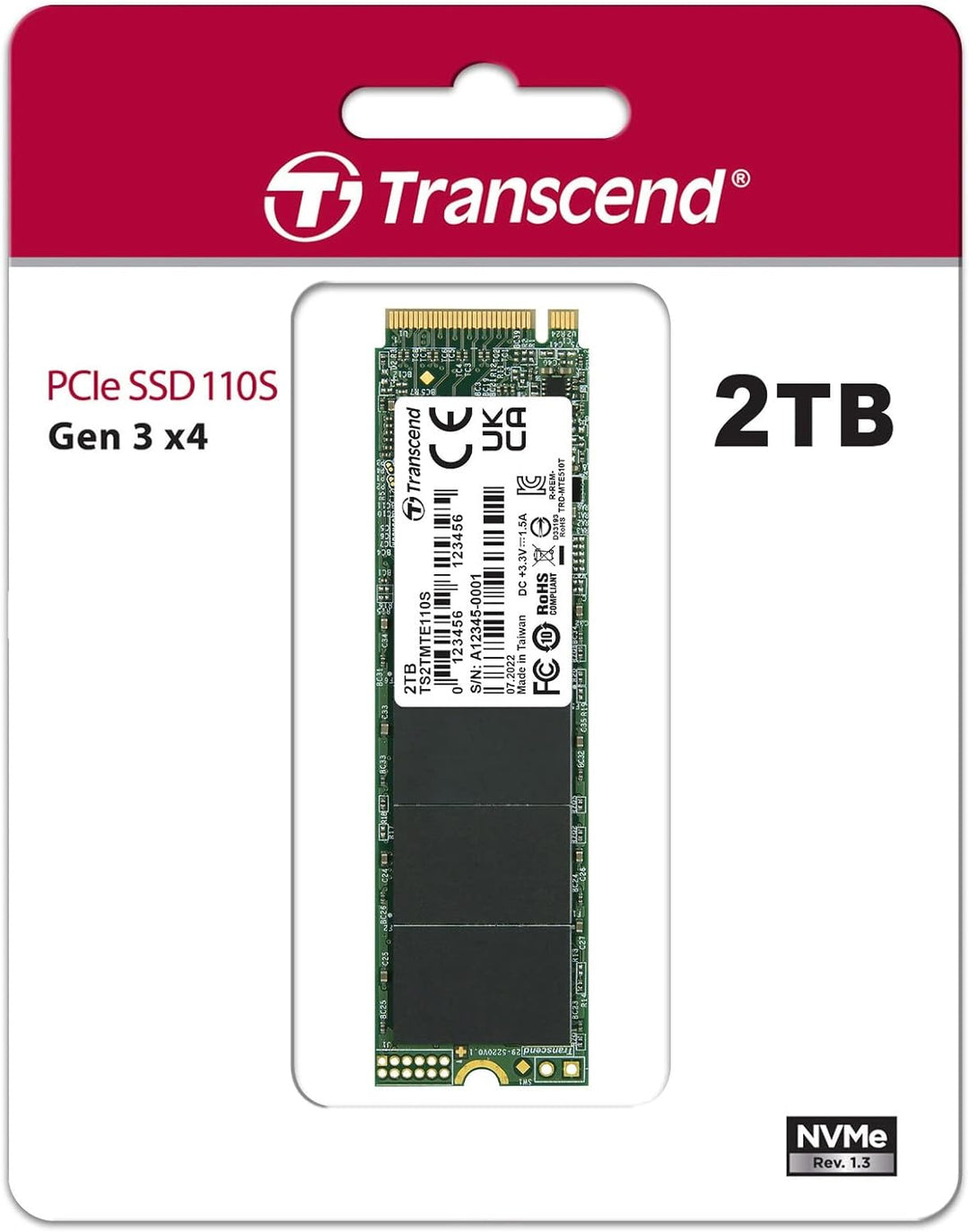 Transcend 2TB PCIe Gen3 x4 M.2 SSD 2280 für High-End-Anwendungen (Gaming, digitale Audio- und Videop