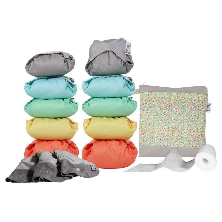 Close Parent – Premium Bambus-Windel-Set in Pastellfarben – umfassendes Paket mit Boostern, biologis