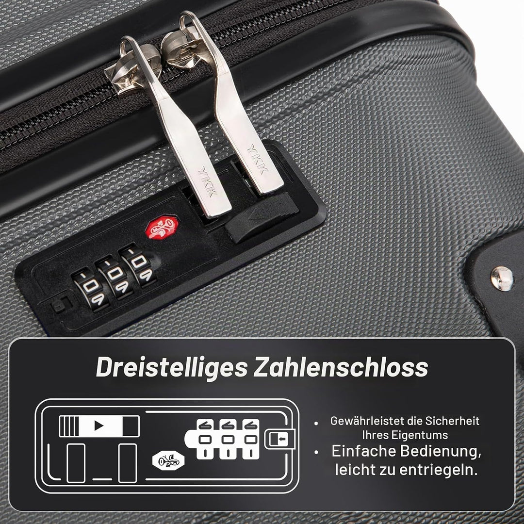 KONO Handgepäck Koffer Hartschale Trolley Koffer Handgepäck Flugzeug Reisekoffer 55×35×20cm (Koffer