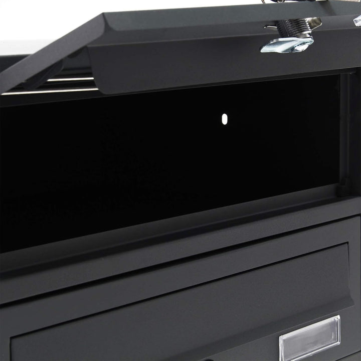 Wiltec 4er Briefkastenanlage Anthrazit 270 x 513 x 1500 mm, Standbriefkasten mit 4 Fächern, Schlüsse