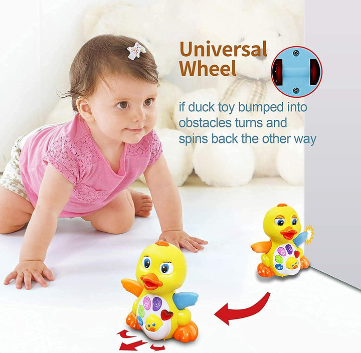 MOONTOY Musik Kinderspielzeug ab 1Jahr Mädchen Junge,Ente Baby Spielzeug 6 10 12 Monate mit Musik un