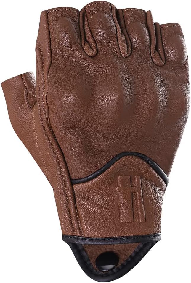 Harssidanzar Herren Vollfinger Ziegenleder Touchscreen Motorrad Fingerlose Handschuhe GM037EU L Satt