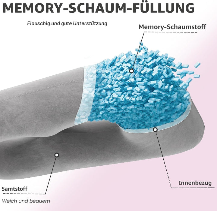 Schwangerschaftskissen aus geschreddertem Memory-Schaum zum Schlafen, Mutterschaftskissen für Schwan