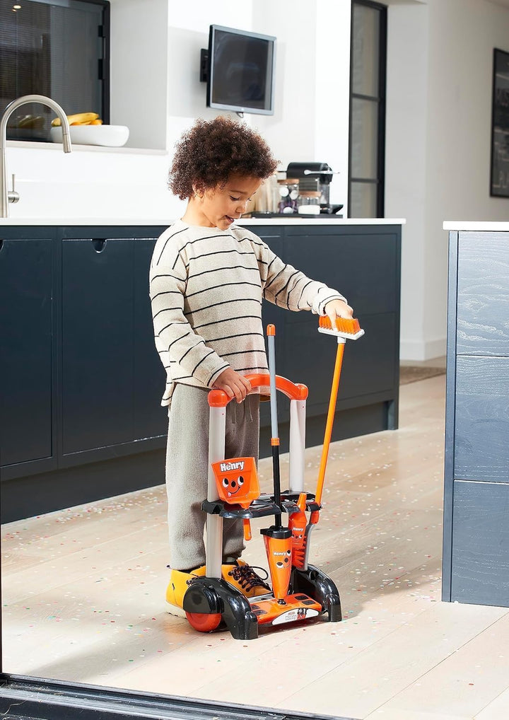 Casdon 630 Henry-inspirierter Spielzeug-Reinigungswagen für Kinder ab 3 Jahren Rollt Raum, Rot, 44 x