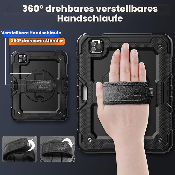 SEYMAC Hülle für iPad Pro 11 Zoll 2022/2021/2020/2018 (4./3./2./1.Generation), Stossfeste iPad Pro 1