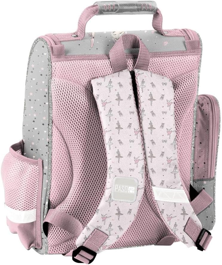 Familando Ballerina Mädchen Schulranzen-Set 6 TLG | Ranzen 1. Klasse | Schultasche mit Sportbeutel,