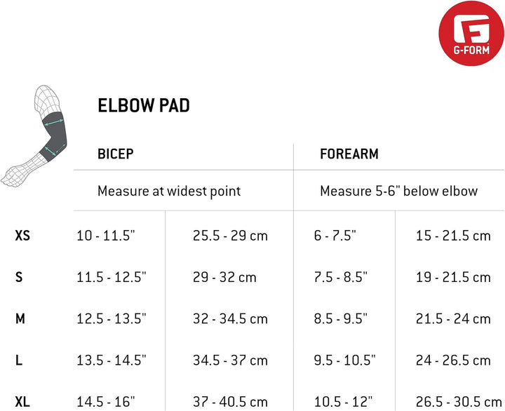 G-Form Pro Rugged Ellbogenschützer, 2 Stück, für Radfahren, BMX, MTB, Downhill, Skateboard L Schwarz