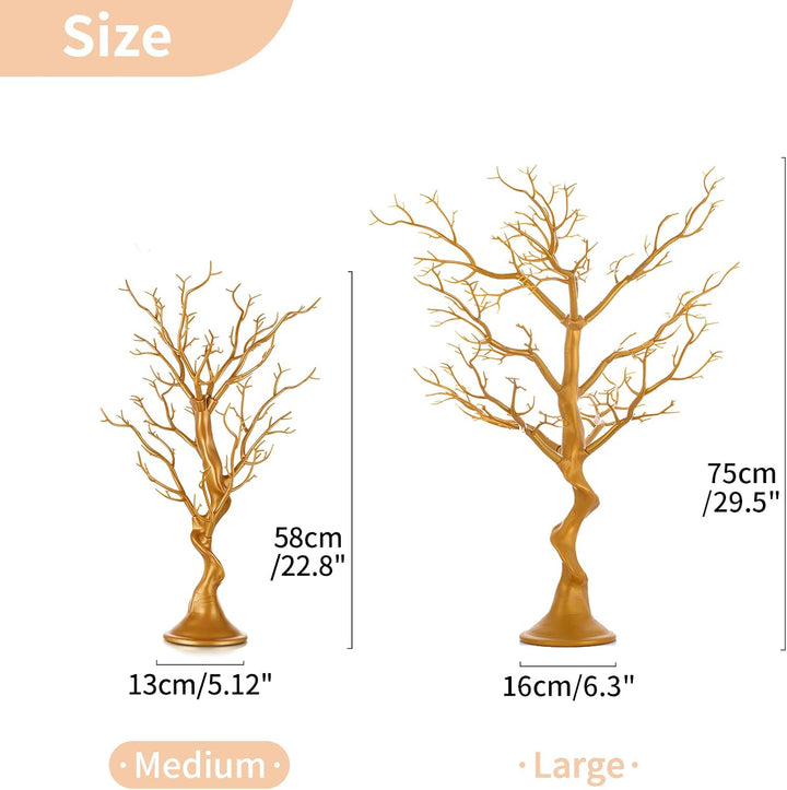 NUPTIO Künstlicher Weihnachtsbaum Gold Ornament-Anzeige Manzanita Baum 58cm Hoch Künstliche Wunschba