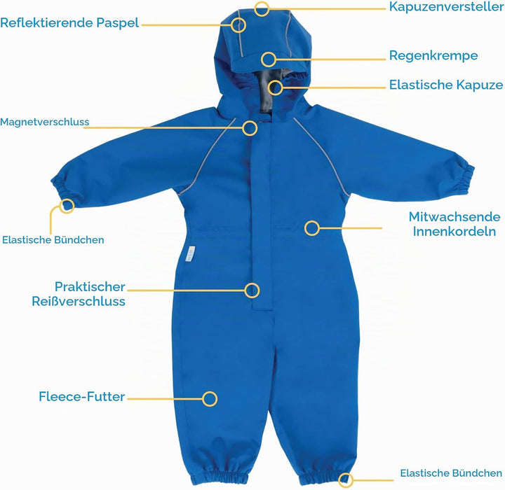 Jan &amp; Jul Baby Toddler Puddle-Dry Rain-Suit, Waterproof and Breathable Fleece-lined: Prairie Flowers