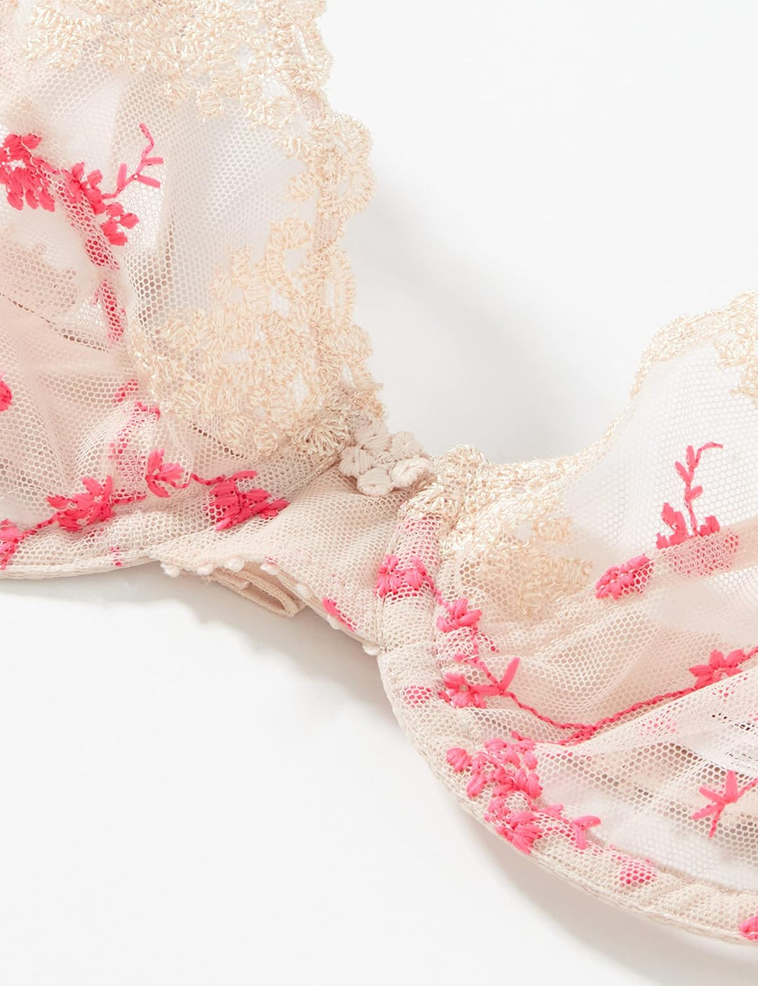 Passionata WHITE NIGHTS, Sehr Bedeckender Bügel-BH, Damen Unterwäsche 100E Dune/Pink Fluo, 100E Dune