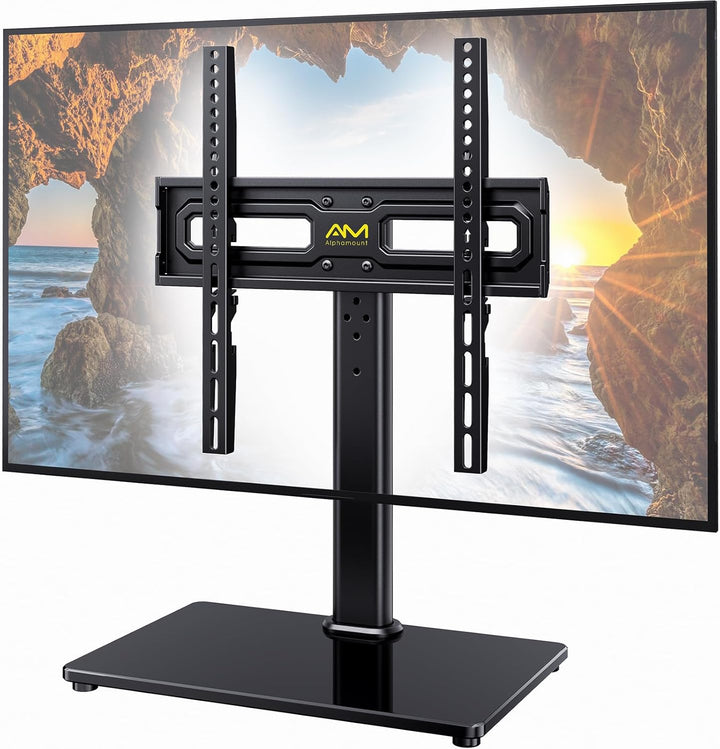 TV Ständer Schwenkbarer, Universal TV Standfuss für 32-60 Zoll LED LCD Flach & Curved Fernseher bis