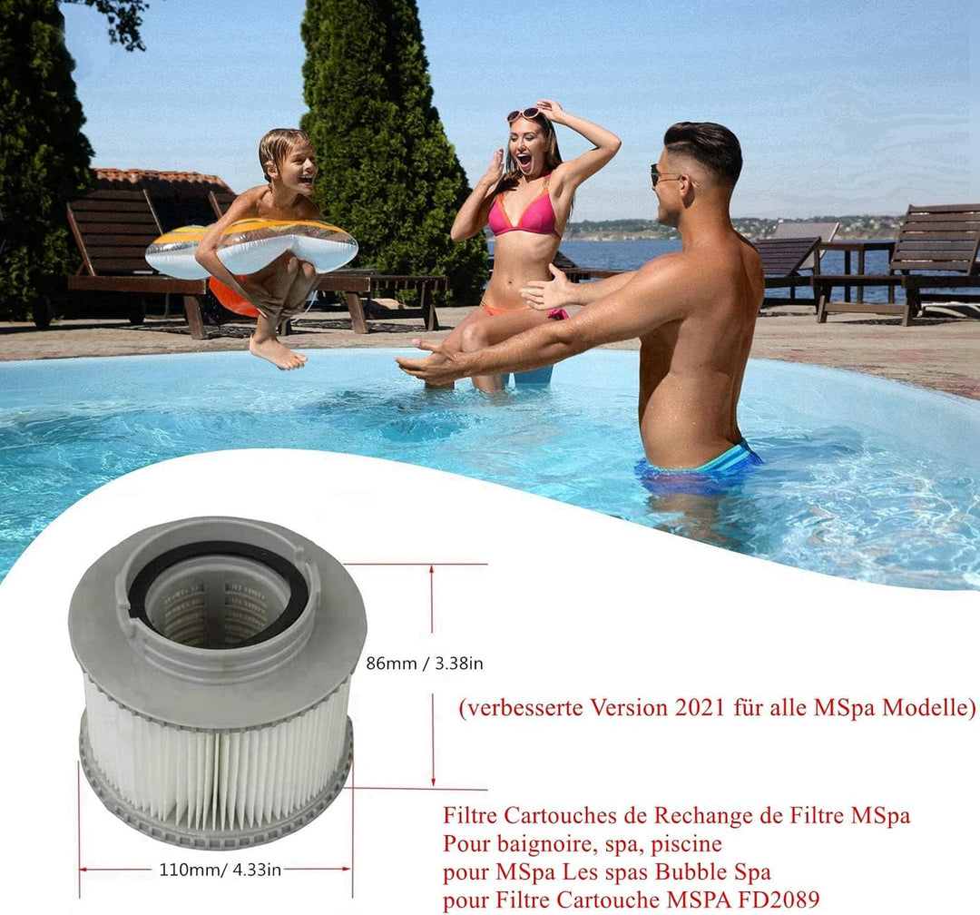 MSPA Filterkartuschen für alle Modelle von, Spas, Swimming Pools, Filterkartuschen mit Netz für MSpa