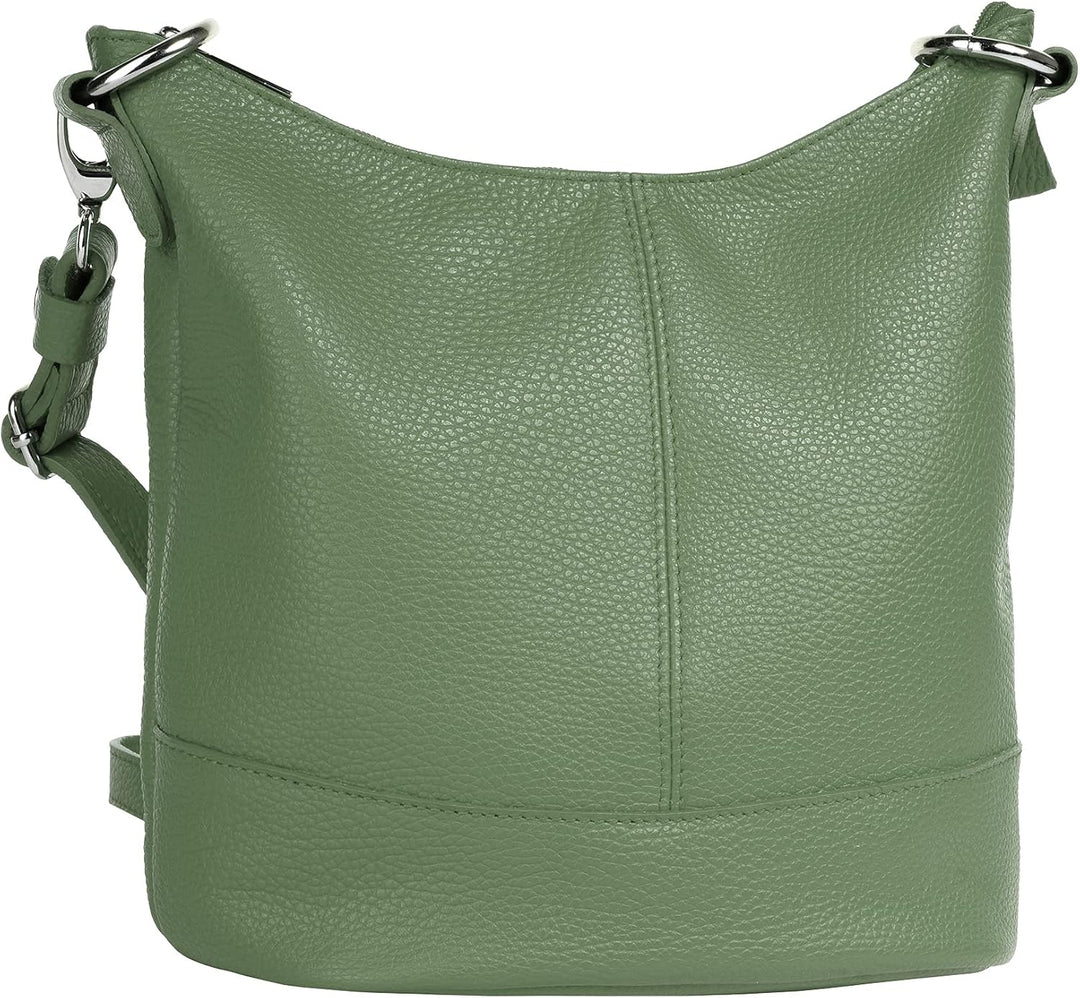Umhängetasche Echt Leder Damen Made in Italy, Handtasche, Schultertasche, Crossbody Bag aus Leder 02
