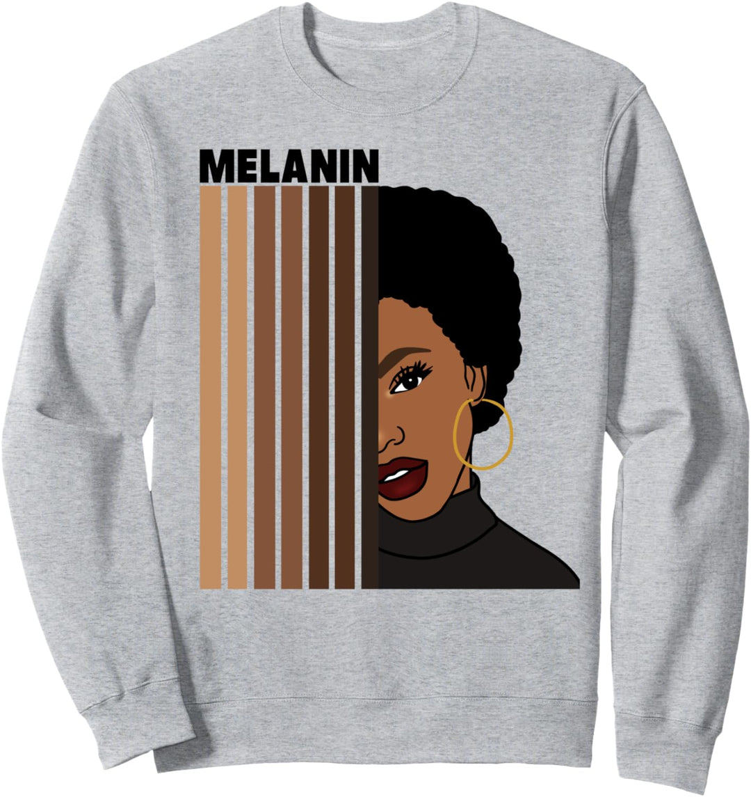 Oheneba: Melanin Shades Black Pride Afrocentric Afro Queen Sweatshirt