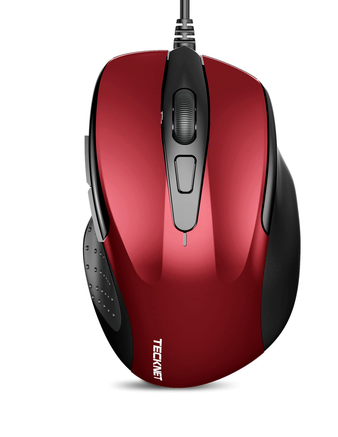 TECKNET Maus mit Kabel, Computermaus mit 6 Tasten, 6400 DPI, Ergonomisches Optical Business Kabelgeb