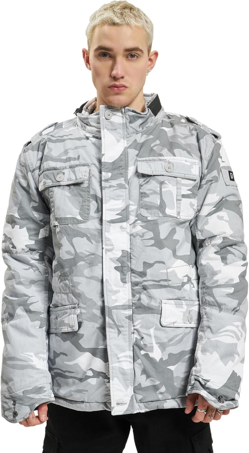Brandit Jacket - Stylische Jacke für Herren mit versteckter Kapuze, Stehkragen und Baumwollfutter, Ü