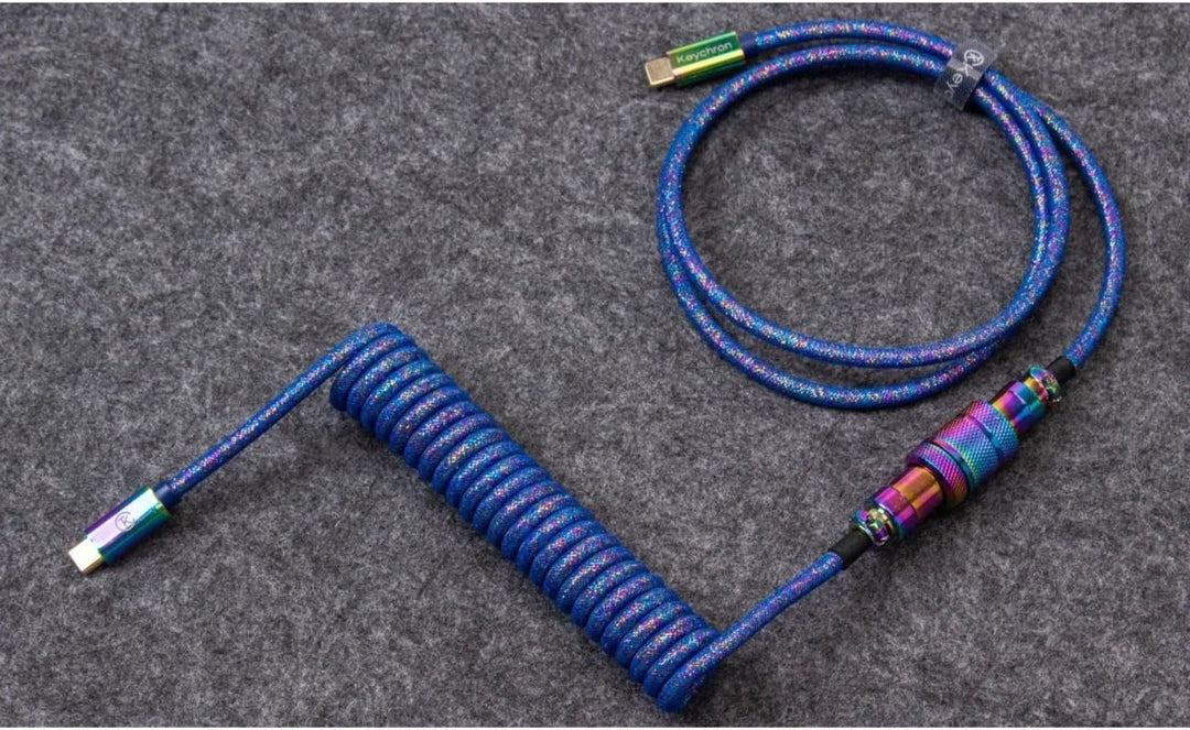 Key RB Premium Spiralkabel schwarz gewinkelt Cab-7