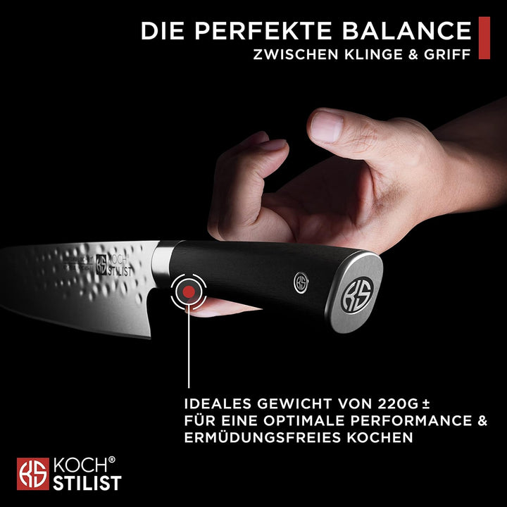 Kochstilist® Premium Santoku Messer 18 cm [+ inkl. Geschenkbox] Das Profi-Kochmesser aus extrem scha
