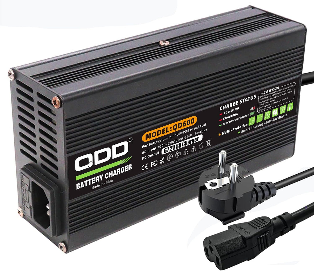 QDD 67,2 V 8 A Li-Ionen-Akku-Smart-Ladegerät, vollständig mit Lüfter, verwendet für 16S 60 V Li-Ione