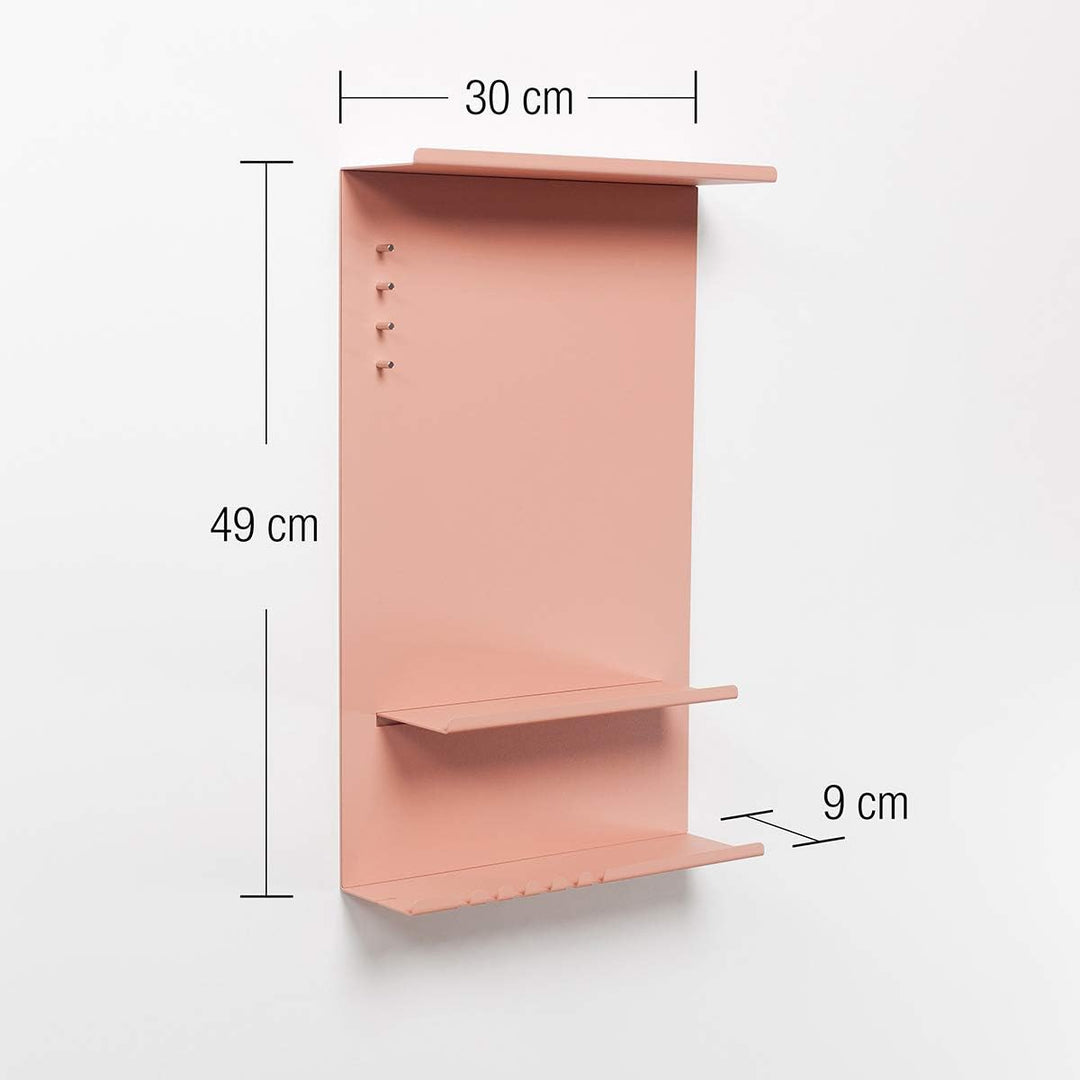 byde Wandorganizer Hele aus Stahlstruktur. 30 x 9 x 49 cm 3-in-1 Wandregal mit Magnettafel und Magne