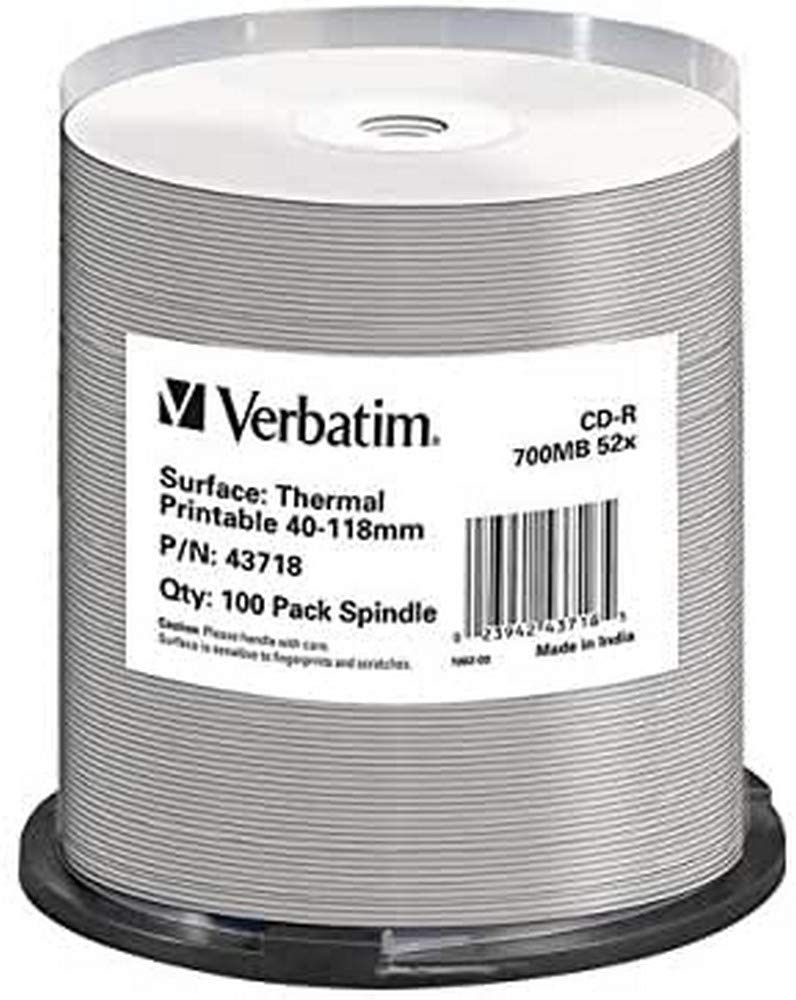 Verbatim CD-R DataLifePlus 700 MB, 100er Pack Spindel, CD Rohlinge beschreibbar, 52-fache Brenngesch