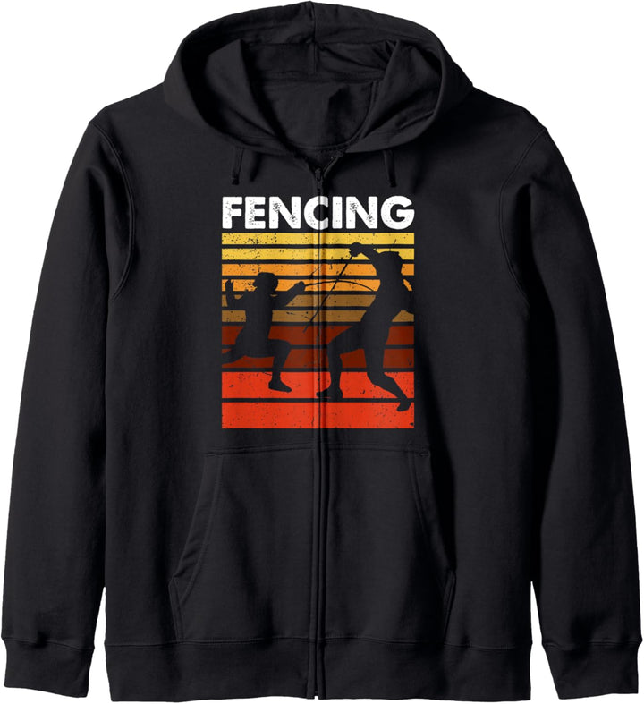 Fechtsport Retro Vintage Fechter Kapuzenjacke