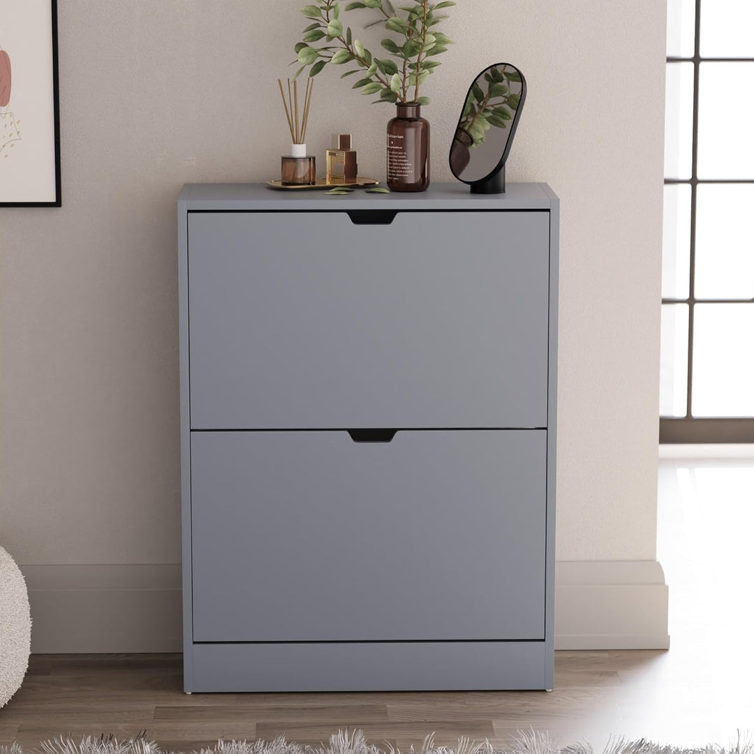 Vida Designs Schuhschrank, Grau, 80H x 60W x 24D, Grau