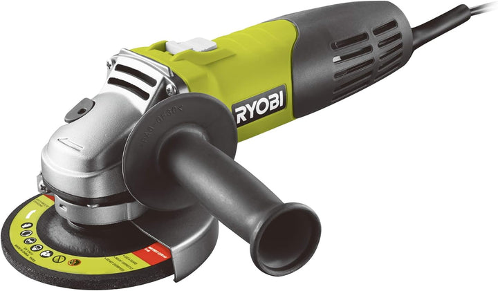 RYOBI 600W Elektro-Winkelschleifer RAG600-115G (Anti-Vibrations-Grifffläche, Spindelarretierung für