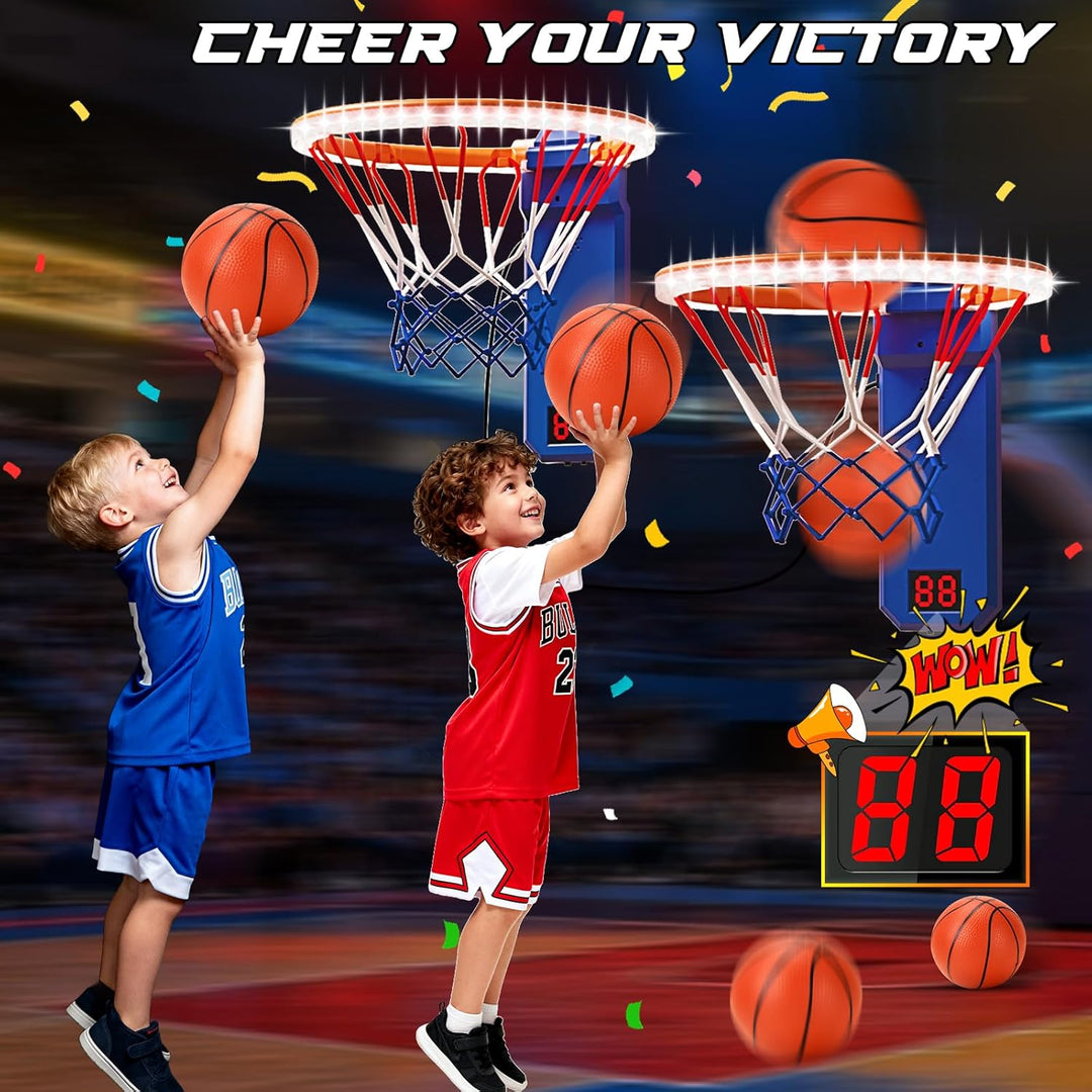 Mini Basketballkorb, 2pcs Basketballkorb mit Elektronische Anzeigetafel, Indoor Hoop Höhenverstellba