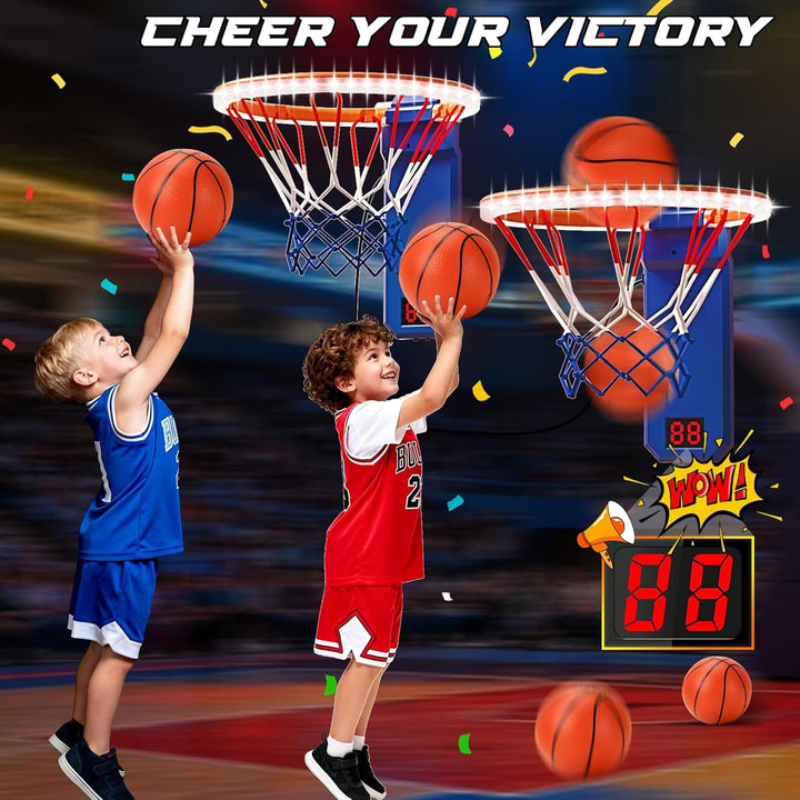 Mini Basketballkorb, 2pcs Basketballkorb mit Elektronische Anzeigetafel, Indoor Hoop Höhenverstellba