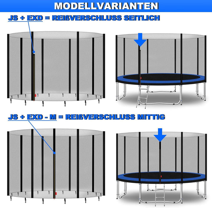 Baunsal® Trampolin Sicherheitsnetz Ø 183 185 244 250 275 277 300 305 335 337 366 370 396 400 427 430