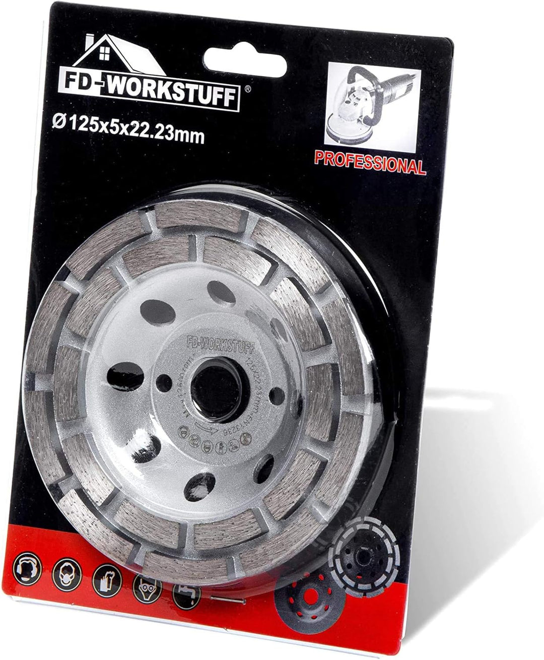 Premium Diamant-Schleiftopf │ 2 Stück │ Ø 125 mm x 22,2 mm │ 2-reihig │ für Beton, Granit, Mauerwerk
