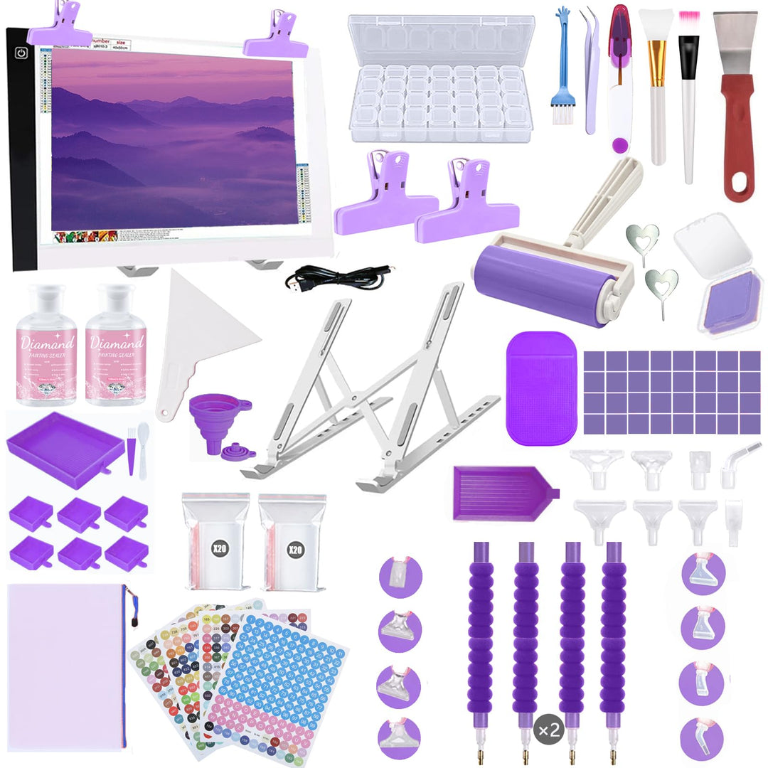 161 Stück All-Inclusive Diamant Malerei Werkzeug Set Diamond Art Zubehör Kit mit A4 Diamant Painting
