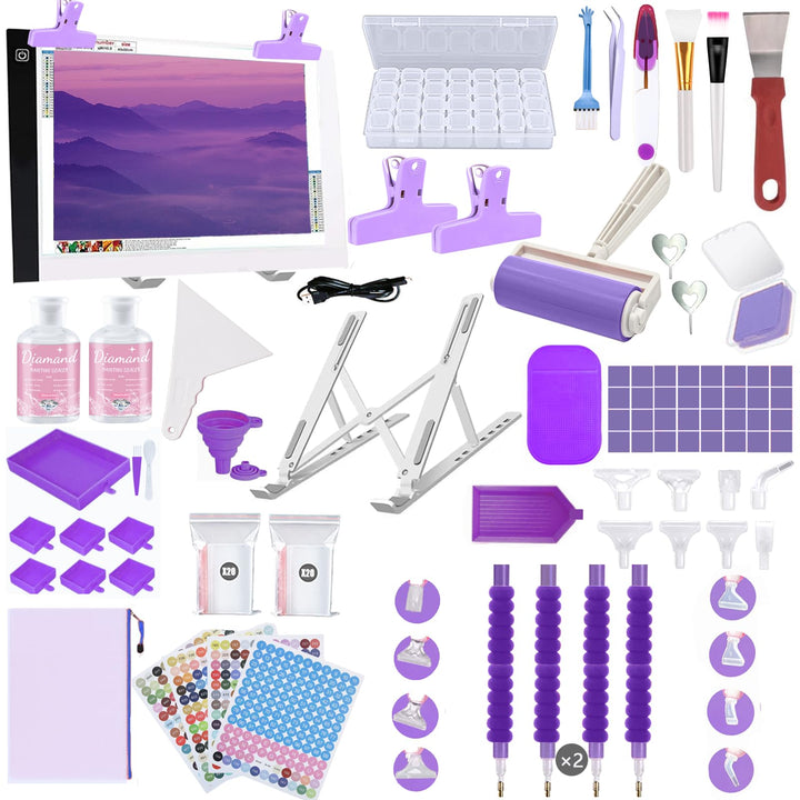 161 Stück All-Inclusive Diamant Malerei Werkzeug Set Diamond Art Zubehör Kit mit A4 Diamant Painting