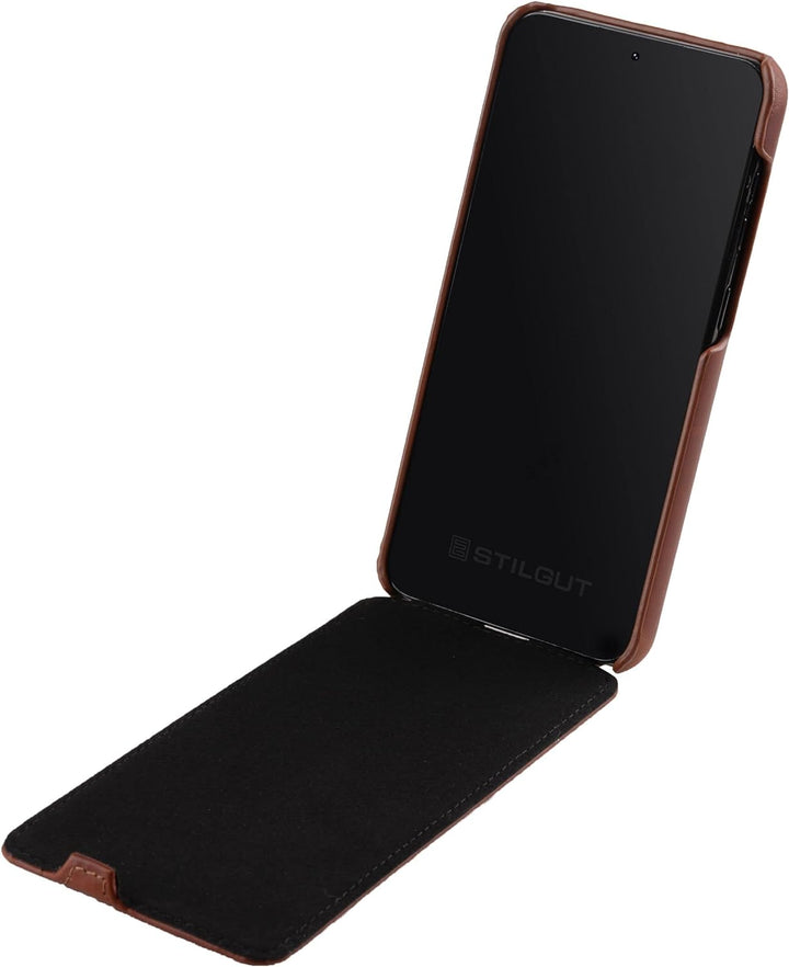 STILGUT UltraSlim kompatibel mit Samsung Galaxy S23 Plus Hülle - Samsung S23 Plus Flip Case aus Lede